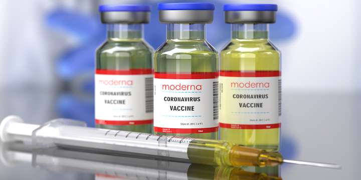delivery of the first doses of Moderna vaccine